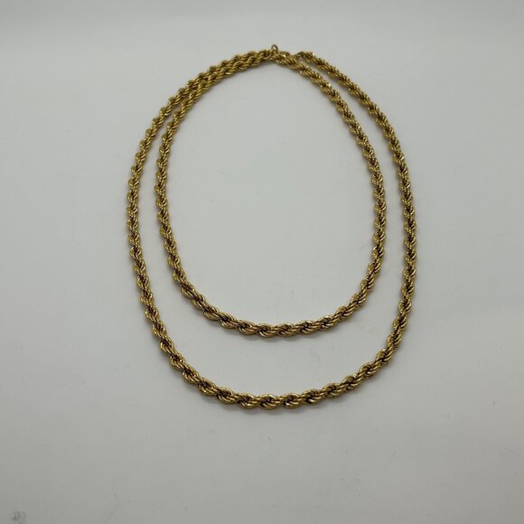 Vintage Monet 36" Rope Chain Necklace Gold-Tone Early Lobster Clasp Statement - Picture 15 of 16